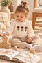 Girl baby floral embroidered ruffled ribbed top and bottom 2-piece set 3-6-9-12 months - 3