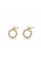 Circle Zircon Stone Detailed Gold Earrings