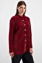 Pearl Detailed Soft Fabric Knitwear Cardigan Claret Red 8296 - 4