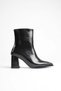 Women's 7.5 cm Thick Heeled Black Patent Leather Winter Boots Tr05Mk01A - 2