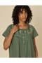 Women Green Embroidered Classic Nightgown - 2