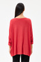 Women's Red Italian Collared Oversize Lycra Knitwear Sweater 40 - 48 Size - 5