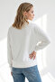Women's Ecru Polo Collar Draped Crop Sweatshirt Swt-19000805 - 5