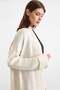 Loose Fit Ribbed Knitwear Long Cardigan Ecru 8298 - 7