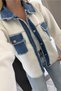 White Denim Tricot Jacket with Fringes for Women - 3