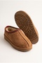 Trendy Women's Home and Outdoor Daily Use Closed-Front Boston Sabo Plush Fur Inside Slippers Brown - 3