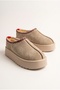 Trendy Women's Home and Outdoor Daily Use Closed-Front Boston Sabo Plush Fur Inside Slippers Beige - 7