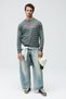 Lerif men's long sleeve printed smoked striped t-shirt - 4