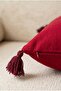 Violet Textured Square Throw Pillow Cover |   Modern Decorative Case with Tassel Detail |   45 X 45 cm - 3
