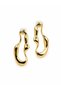 Wave Formed Gold Earrings