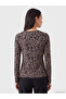Two Mt Shop Quality Lcw Everyday Brown Combed Cotton Patterned Tight & Slim Long Sleeve Women's Bodysuit - 4
