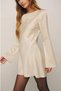 Ecru Satin Mini Dress - 3