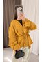 Ruffle Detailed Kimono - Hpm - Mustard - 2