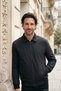 Men's Large Size Winter Polo Collar Pocket Black Coat Bonded Fabric - M002 - 5