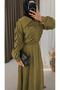 Azalea Zippered Skirt Suit - 3205 - Oil Green - 2