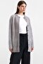 Pearl Detailed Soft Fabric Knitwear Cardigan Gray 8296 - 6