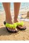 Mia Floral Non-Painful Black Beach Slippers Flip Flops Beach after Party Slippers - 2