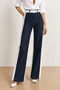 Denim Look Women's Trousers with Ribbon Detail and Belt - 2