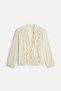 Women's Ecru V-Neck Long Sleeve Blouse