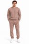 Zero Collar Winter Men's 3 Thread Sweat Suit Set (Soft Puff Fabric) Smoked Gray Brown Black Stone Color - 2