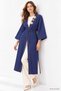 Sea Shell Detailed Long Denim Kimono 3530 Dark Blue - 2