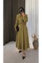 Azalea Zippered Skirt Suit - 3205 - Oil Green