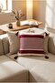 Violet Textured Square Throw Pillow Cover |   Modern Decorative Case with Tassel Detail |   45 X 45 cm - 2