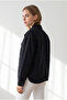 Women's Black Pocketed Buttoned Denim Jacket Ckt-19000540 - 4