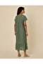 Women Green Embroidered Classic Nightgown - 3