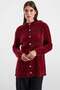 Pearl Detailed Soft Fabric Knitwear Cardigan Claret Red 8296