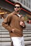 Camel Polo Collar Suede Men's Jacket E7221