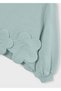 Girl's Mint Floral Detailed Sweatshirt - 5