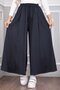 Pocketed Elastic Waist Skirt Trousers Smoked