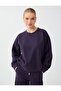 Purple Round Neck Straight Cut Modal Sweatshirt - 3