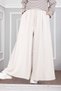 Pocketed Elastic Waist Skirt Trousers Stone
