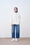 Women's Crew Neck Sweatshirt with Grass Detail White - 3
