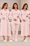 4 Piece Maternity Set with Adjustable Waist Elastic - Pink