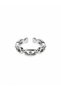 Oval Shaped Stone Detailed Silver Adjustable Ring
