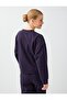 Purple Round Neck Straight Cut Modal Sweatshirt - 6