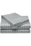 100% Satin Bed Sheet Set, King Size, White, Soft Luxury for Skin and Hair Care, 240x260cm, Includes 1 Bedsheet and 2 Pillow Covers (Silver, 240x260cm, Stripe Microfiber)
