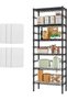 رف معدني بستة طبقات، رف تخزين مع أرفف قابلة لتعديل الارتفاع