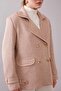 Double-Breasted Cashmere Jacket with Edge Stripes, Dark Beige - 5