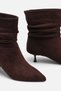 Polly Brown Suede Women's Bellows Short Heel Boots A003-K006 - 3