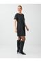 Anthracite Stone Detailed Short Sleeve Soft Touch Mini Dress - 4
