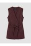 Two Mt Shop Quality Lcw Modest Burgundy Polyviscon Plain Women's Classic Vest - 5