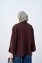 Women's Crew Neck Sweatshirt with Grass Detail in Brown - 4