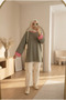 Women's Striped Ribbed Detailed Waist Tie Long Tunic - 2