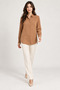 Women's Camel Viscose Shirt Long Sleeve Buttoned Comfortable Fit Classic Collar Shirt - - 2