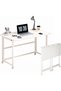 مكتب كمبيوتر متنقل، مكتب قابل للطي مع رف تخزين، مكتب منزلي بعجلات للكمبيوتر
