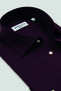 Bb Club Lima Poplin Stretch Cotton Blend Regular Fit Purple Classic Collar Men's Plain Shirt - 3